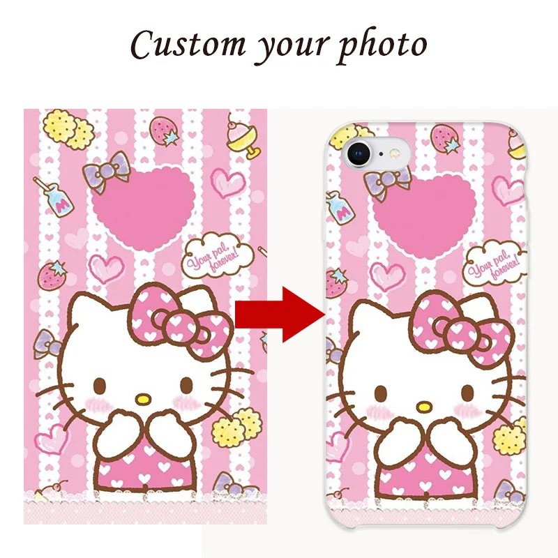 

KUMLG Custom Personalized Phone Case For iPhone 6 6S 7 8 Plus X S XS MAX XR Cover Customized Design Picture Logo hello Kitty