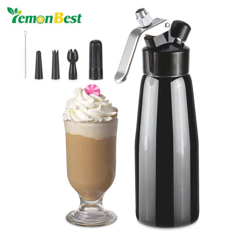 LemonBest 500ML Professional Cream Whipper with 3pcs Decorator Nozzles