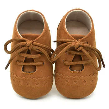 

Baby Boy Girl First Walkers Moccasins Shoes PU Suede Leather Soft Soled Non-slip Footwear Crib First Walkers Baby 0-18M