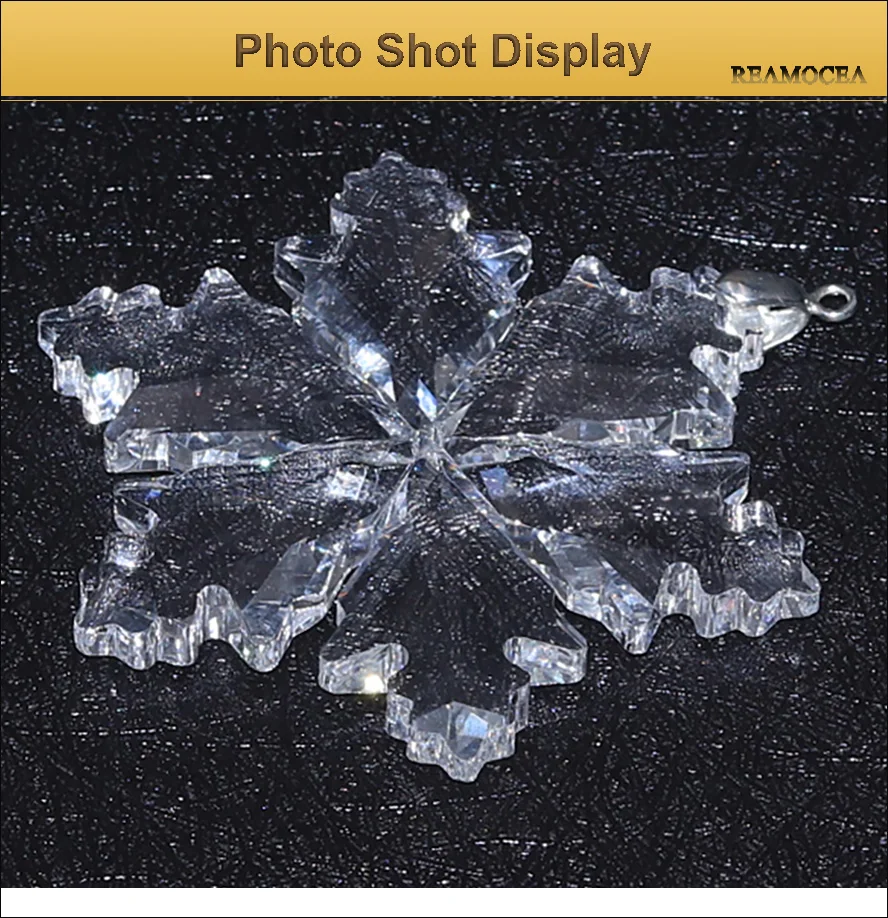 Reamocea Car Interior Crystal Snow Flower Hanging Pendant Decorations Chirstmas Suspension Rearview Mirror Snowflake Ornament (10)