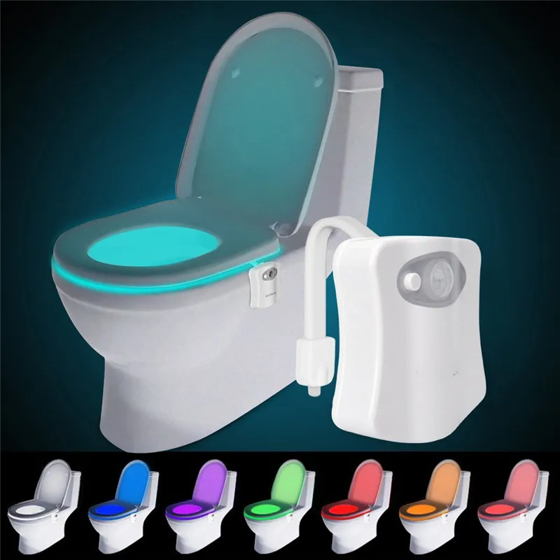 CLAITE USB перезаряжаемые подсветка для унитаза ванная комната 8 цветов движения сенсор ночник Туалет Свет