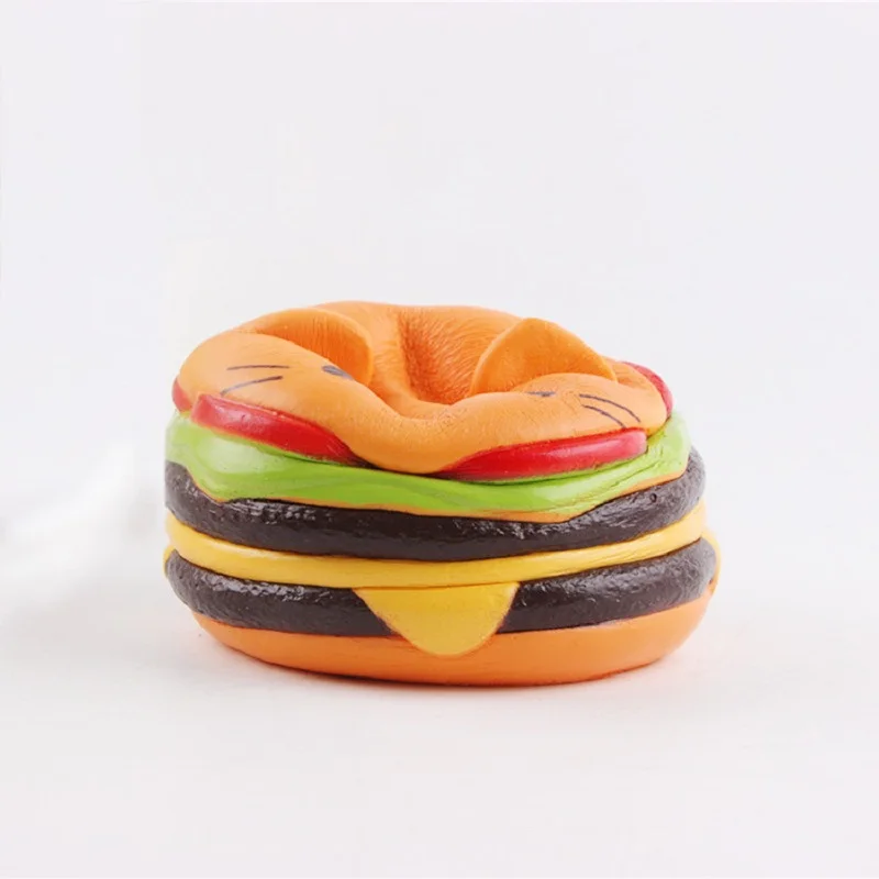 Горячая Jumbo мягкими Squeeze медленный отскок игрушка ПУ моделирование милый Burger Cat Анти-Стресс декомпрессии игрушки или подарки для детская