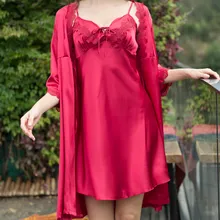 Сексуальный халат, платья, наборы, свадебные женские сексуальные ночнушки, Длинные весенне-летние пижамы, ночная сорочка, кружевной халат, длинный рукав, шнуровка