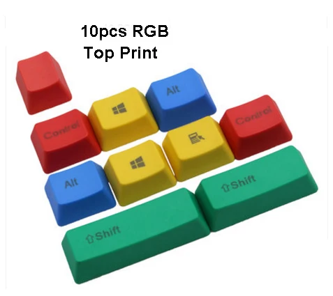 NPKC 10 штук RGB толстый pbt клавишный колпачок от производителя профиль модификаторы для переключатели Cherry MX 61-ключ 87-ключ 108-клавиша механическая клавиатура