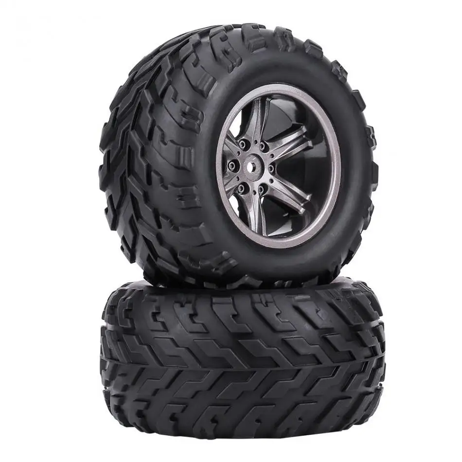 2pcs set TPR Tyre Tires Hubs Wheel Rims For 1 12 RC Car Truck Crawler 