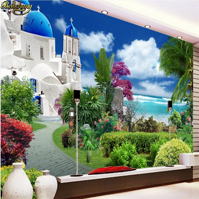 Обои на заказ обои для фото фрески Эгейский сад HDTV фон 3d душевая головка |