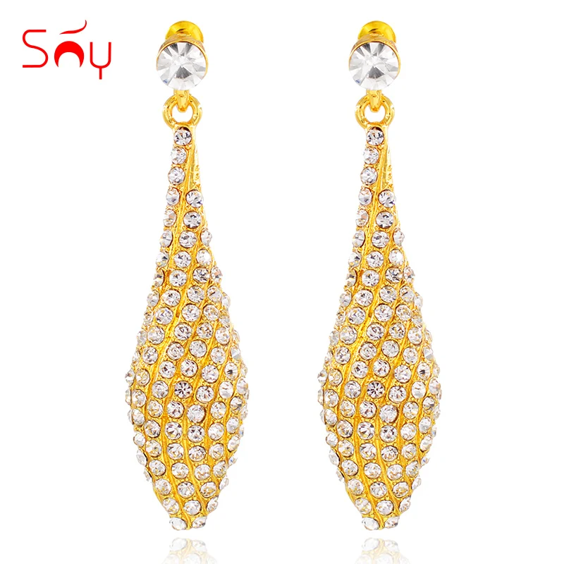 

Sunny Jewelry Big Earrings For Women Long Drop Dangle Earrings Cubic Zirconia Heart Earrings For Anniversary Bohemia Jewelry