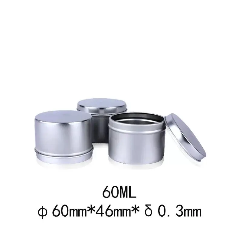 

20pcs 60*46mm 60ml Durable Aluminum Metal Cosmetic Pot Lip Balm ccream Jars Containers Oil Wax container bottle candle can box