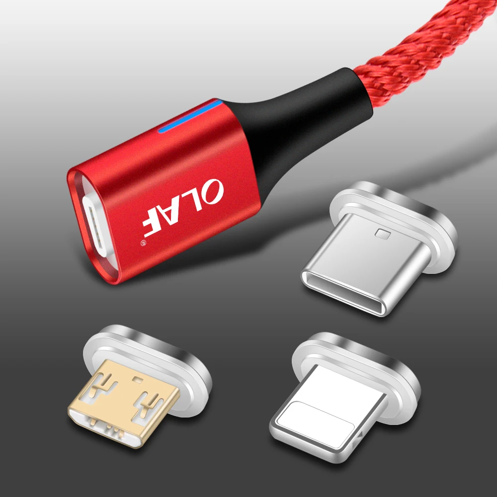 La OLAF Cable magnético Usb-c Micro Usb tipo C la carga rápida Micro Usb tipo-C imán cargador para Iphone 7 xs MAX Samsung Xiaomi Usb-c