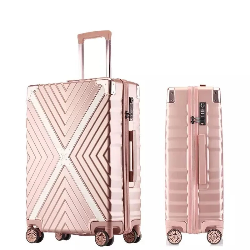 Популярный модный чемодан на колесиках, брендовый Дорожный чемодан для мужчин, женская модная тележка, чемодан с алюминиевой рамкой - Цвет: Zipper-D