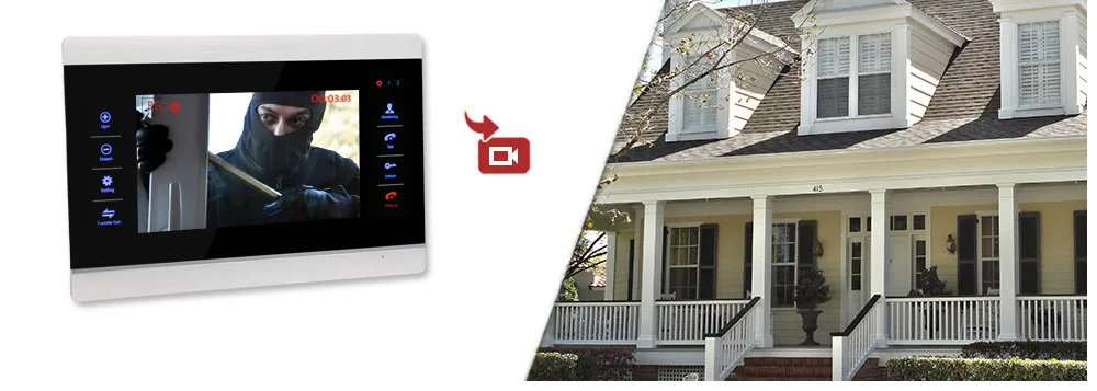 indoor monitor 7 inch Video Door Intercom Door Phone Recording Doorbell Camera Intercom HD Additional Monitor 