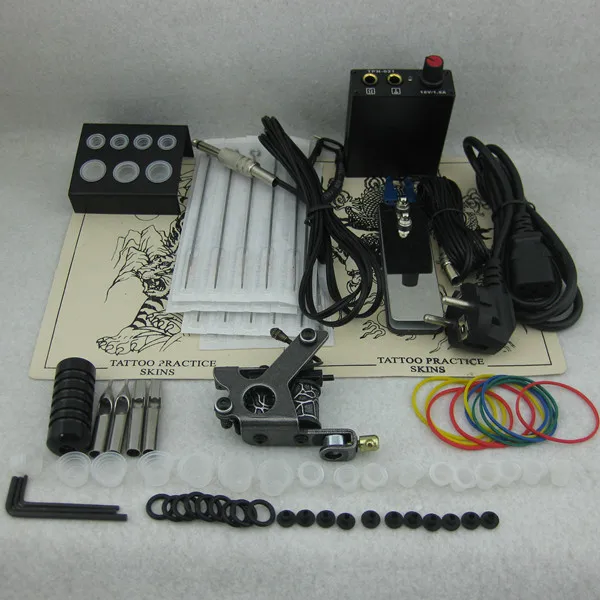 

One Economic Tattoo Machine Mini Power Needles Tips Beginner Kit Set Supply TKS122