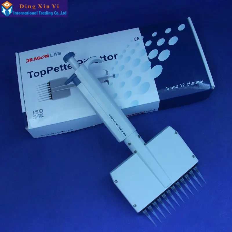 Dragonlab 12Channel Channel Manual Adjustable TopPette Pipette Pipettor Pipet,buy one get 1000 tips for free