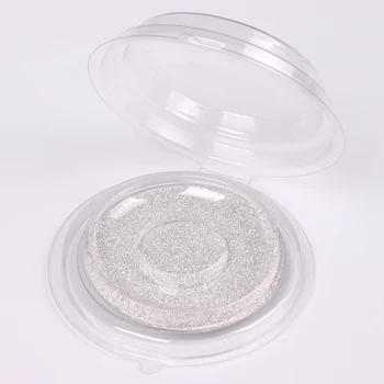 

10pcs False Eyelash Packing Box Transparent Lid Tray Individual Magnet Eyelashes Stand Acrylic Pad Lash round Tool Case