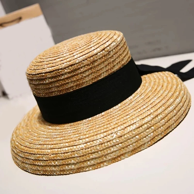 2019 Summer Ribbon hats Womens Designer Straw Hat Summer Beach Sun Hat Lady French Retro Wide Brim Fashion Brand Female Hat