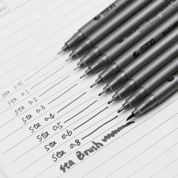 

STA Brush Sketch Marker Art Book Marker Pen Various Sizes Pigment Lined Water-Based Drawing Handwritten Letters Stationery