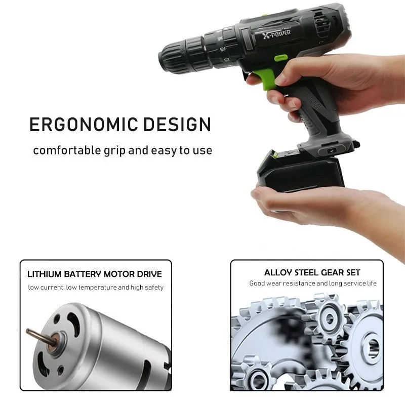 Electric Screwdriver Cordless 18V Mini Portable Electric Drill Lithium Battery Operated Rechargeable Power Tools HOME DIY