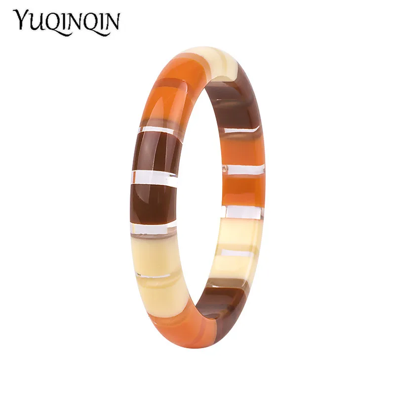 

Vintage Acrylic Cuff Fashion Bracelets Bangles for Women New Colourful Blue Stripe Resin Bracelets Simple Charm Party Jewelry