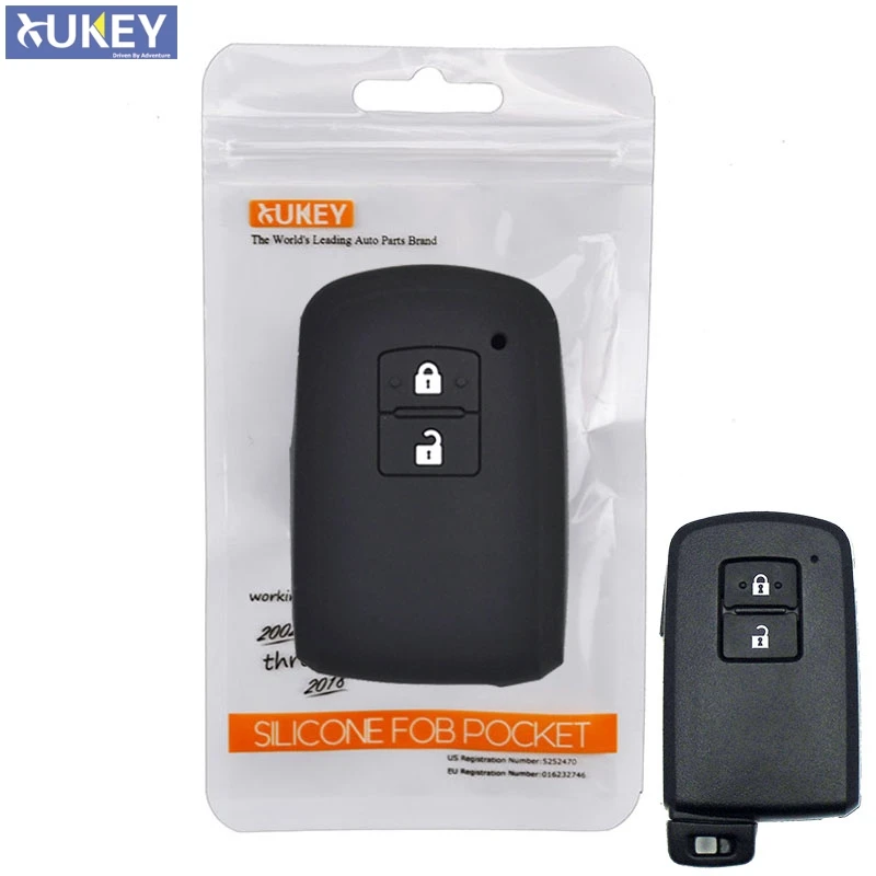 

2 Button Silicone Car Remote Key Fob Shell Cover Case For Toyota Auris Camry RAV4 Avalon Yaris Verso 2012-2018