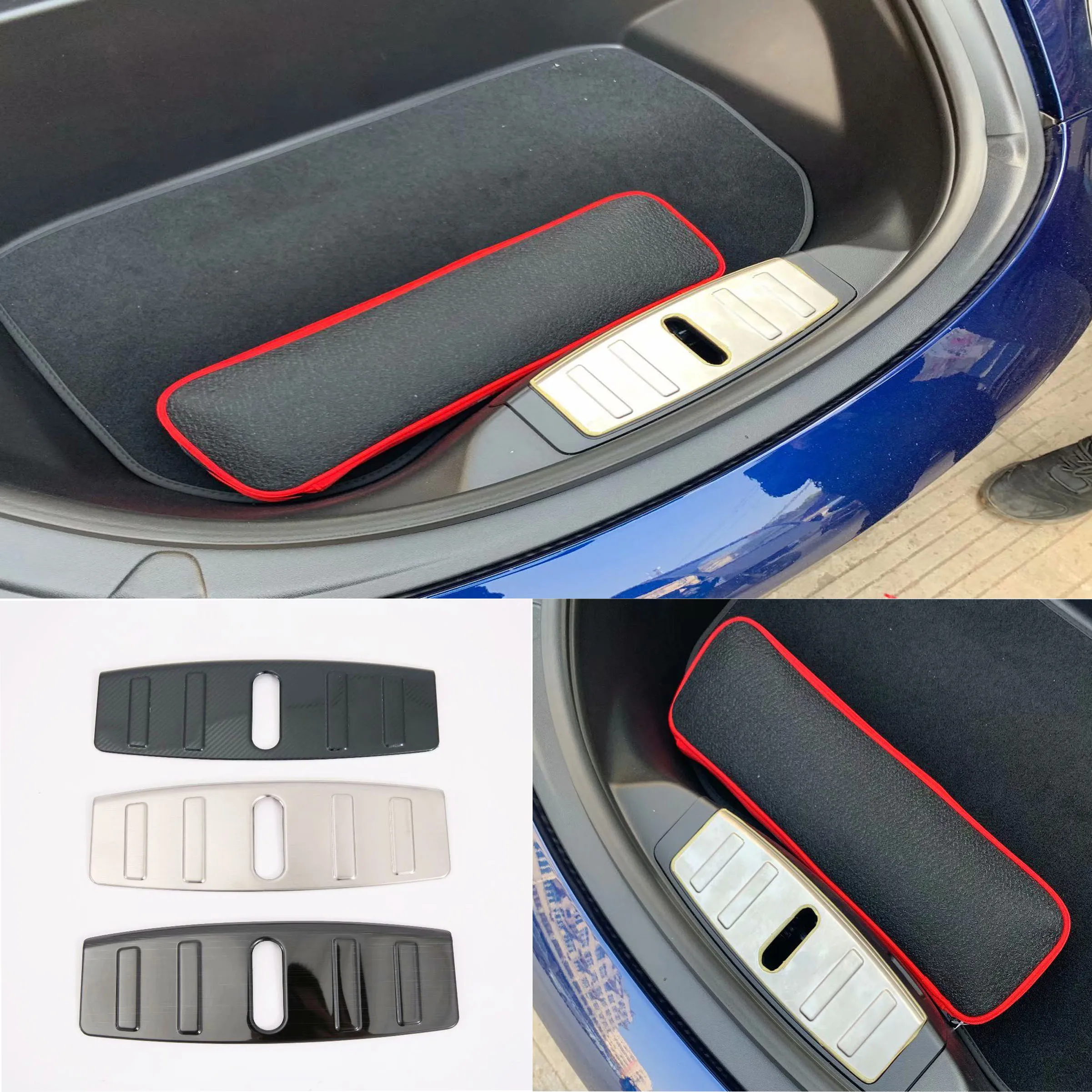 

Steel Inner Front Hood Protector Sill Trunk Plate Cover for Tesla Model 3 2018 2019