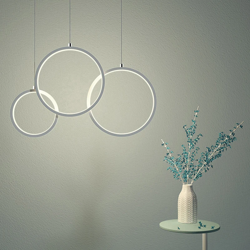 

AC85-265V Pendant Chandelier For Dining Kitchen Bar Living Room luminaire plafonnier 110-220V Circle Modern Chandelier fixture