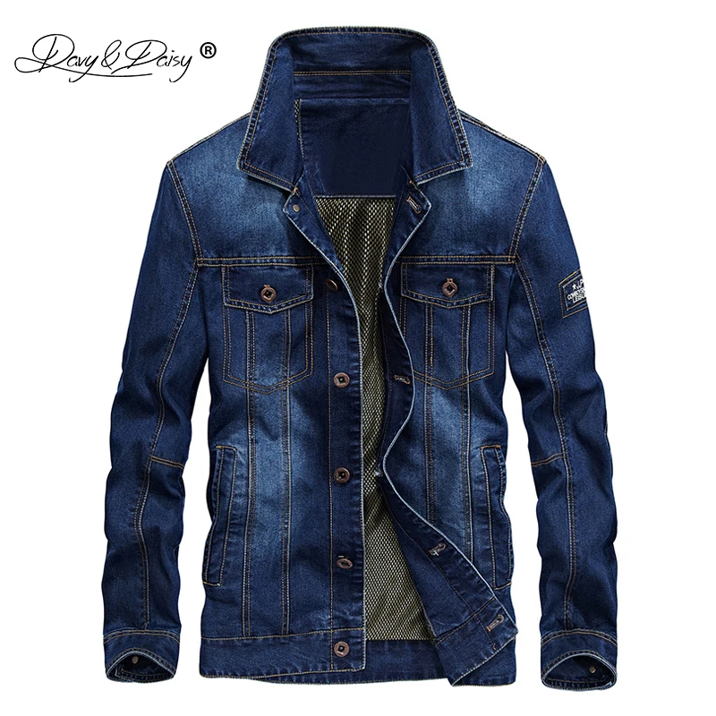 DAVYDAISY 2019 New Arrival Denim Jacket Men Washed Cowboy Stand Collar Hip Hop Ripped Street Designer Men Jeans Coat DCT-231