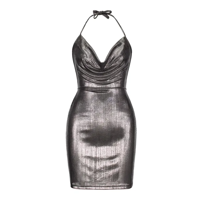 2018 Gothic Summer Bodycondress Women Y Midi Dress Mini Silver 2018 Gothic Summer Bodycondress Women Y Midi Dress Mini Silver Basic Punk Bandage Dresses Casual