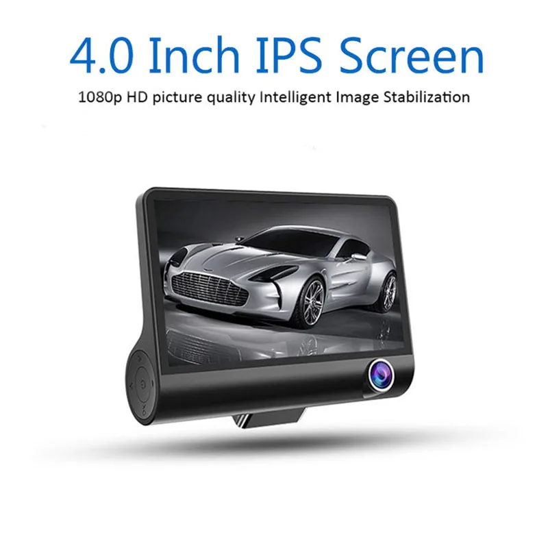 Car DVR Camera video Recorder Radar Detector 4.0 inch Display GPS Logger Radar 3 Lens 1080P Tachogr
