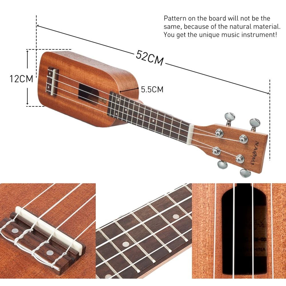 NAOMI 21/23 дюймов укулеле бутылка дизайн Sapele Topboard Backboard палисандр гриф Ukeleles музыкальная игрушечная гитара для детей начинающих