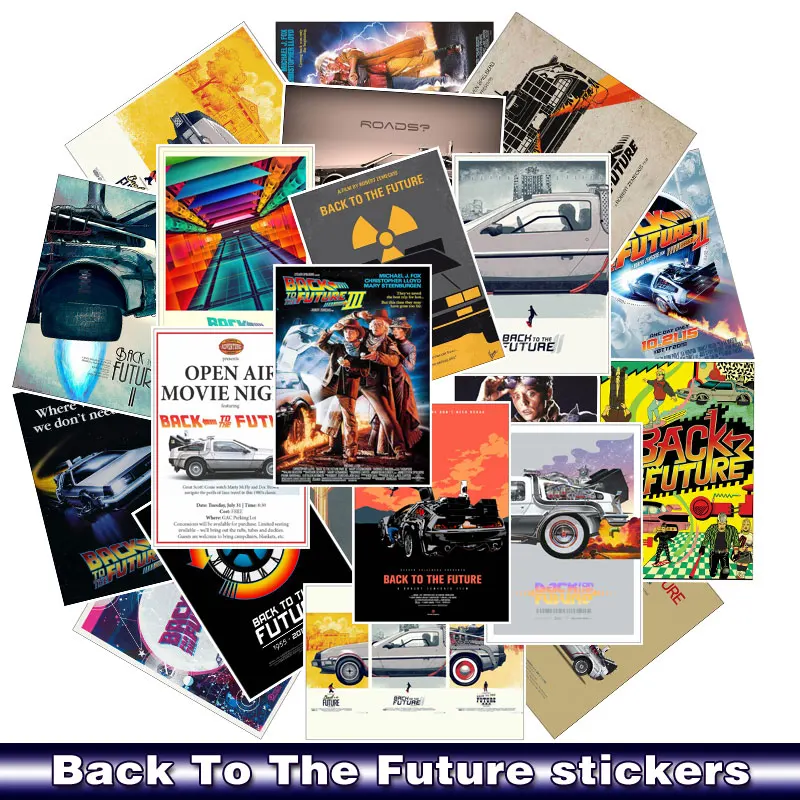 

25pcs/pack Cool Classic Movie Back To The Future Stickers For Mobile Phone Car Moto Laptop Luggage Bicycle Skateboard AnimeDecal