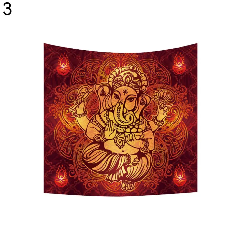 

Tapestry 59x51 inch India Elephant God Ganesh Yoga Hanging Tapestry Home Decoration Gift