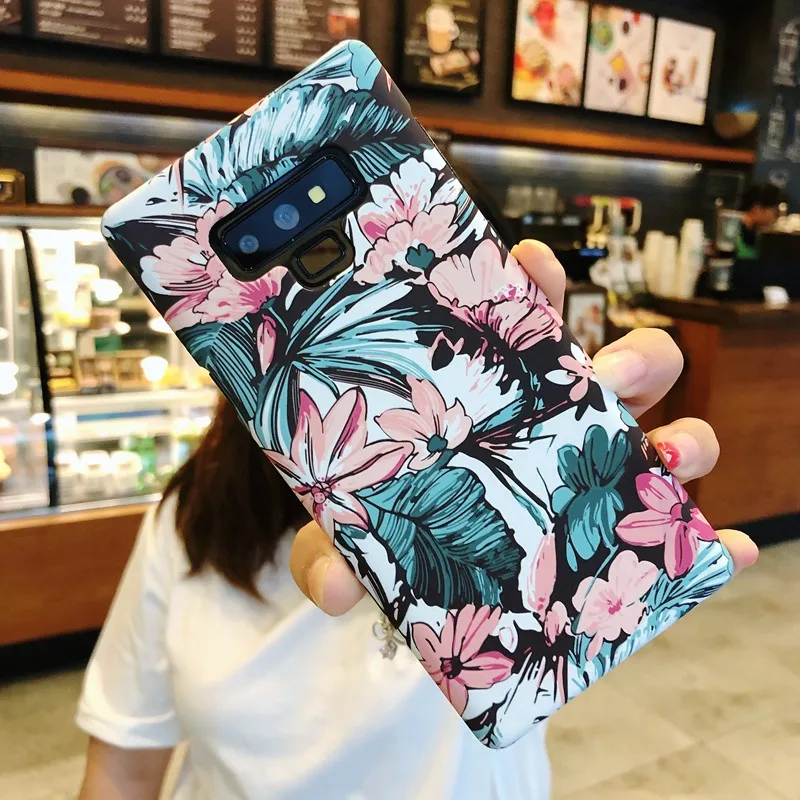 Note9 Luminous Flower Leaves Case for Samsung Galaxy Note 9 8 Hard Thin Cover Coque S8 S9 Plus s8plus Cases |