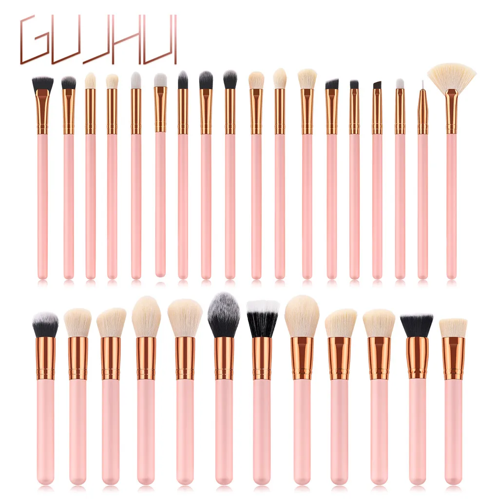

30PCS Pink Wooden Cosmetic Makeup Brush Foundation Powder Eyeshadow Brush Women's Fashion Soft brush head