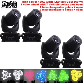 

Free Shipping 4pcs/lot 120w Moving Head Light DMX DJ Disco Party Wedding Stage Effect 120W White LED Spot