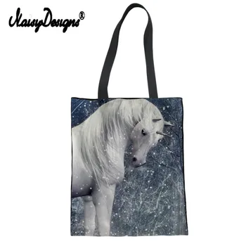

Customized Women Shopping Bag Shoulder Canvas Bag Unicorn Bag Girls Horse Backpack Travel Outdoor Female Handbags Drop Shipping