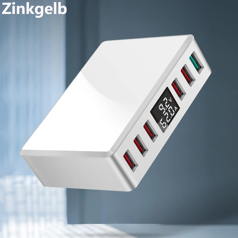 

Multi USB Charger Station LCD Display Desktop Universal Smart Quick Charge 3.0 Fast Charging 6 Port USB Charger EU US UK Plug