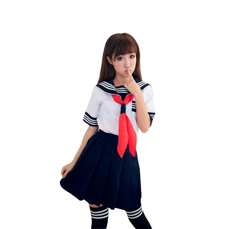 Short Sleeved Summer Plus Size Sailor School Uniform S XXXL XJX0701 1