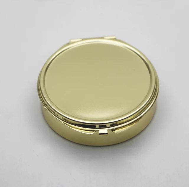 Gold Compact Mirror With 3 Compartments Inside Powder Handbag Gold Compact Mirror With 3 Compartments Inside Powder Handbag