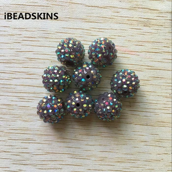 

20mm 100Pcs/lot rosybrown color AB Resin Rhinestone Chunky Beads