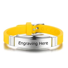 Персонализированные браслеты и браслеты из нержавеющей стали Панк ювелирные изделия DIY Имя браслеты с гравировкой(BA102442