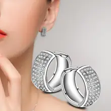 AAA серьги-кольца с цирконом для женщин серьги 925 пробы серебряные ювелирные изделия сережки Brincos Brinco Oorbellen Pendientes подарок F
