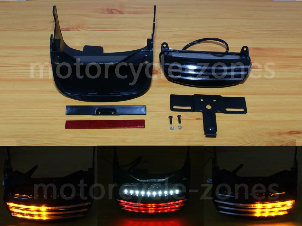 

Smoke Tri-Bar Fender LED Turn Signal Tail Light Bracket For Harley Softail FXST FXSTB FXSTC FXSTS And FLSTSB Models 06-15