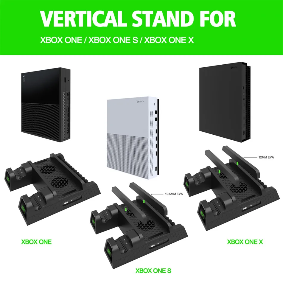 OIVO Cooling Vertical Stand Dual Controller Charger Charging Station with 2PACK 600mAh Batteries for Xbox ONE/S/X Game Console OIVO Cooling Vertical Stand Dual Controller Charger Charging Station with 2PACK 600mAh Batteries for Xbox ONE/S/X Game Console