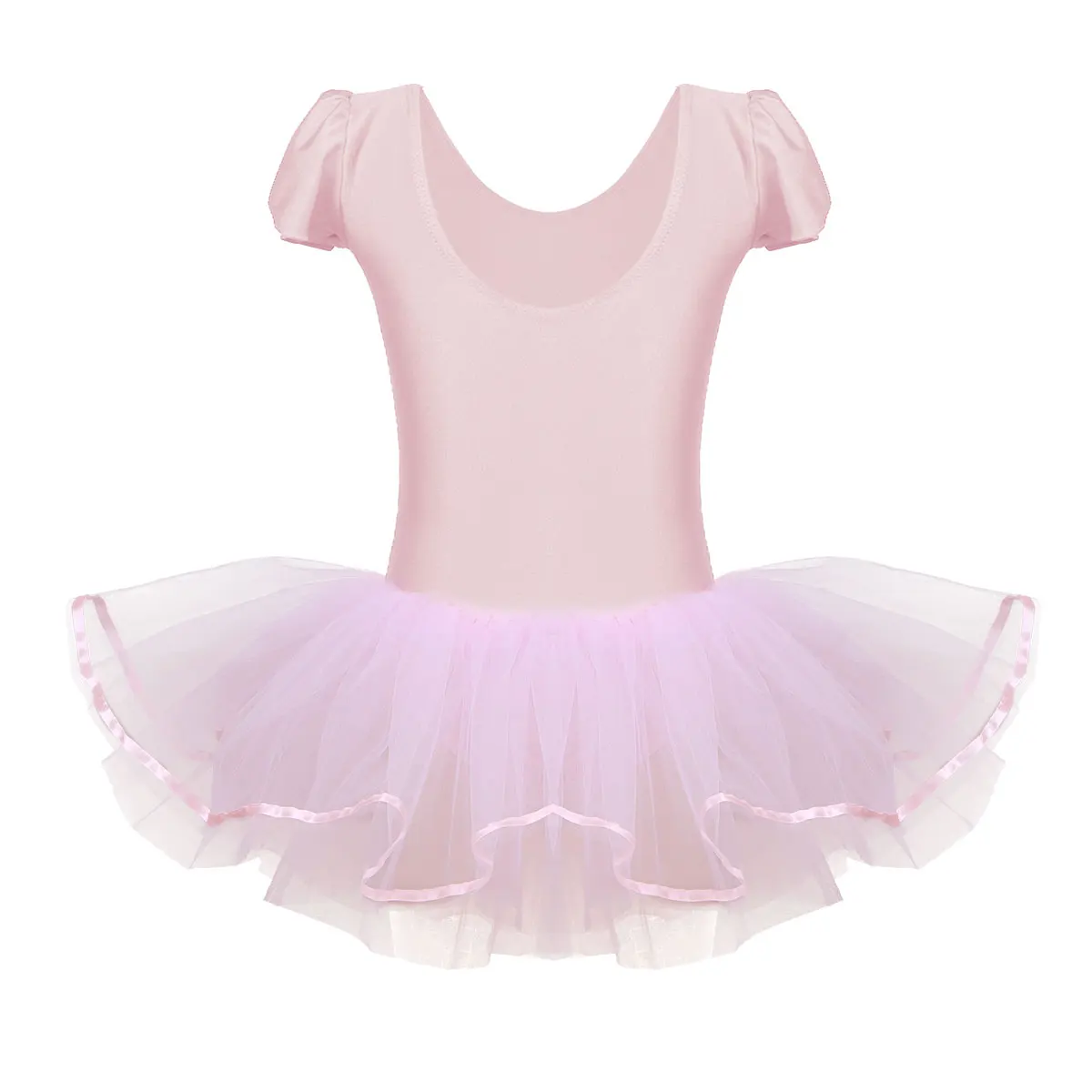Iefiel для детей с рюшами для девочек; Кепки рукава Профессиональный Одежда для танцев с блестками обувь для балерин балетная танцевальная одежда для занятий гимнастикой, платье-пачка