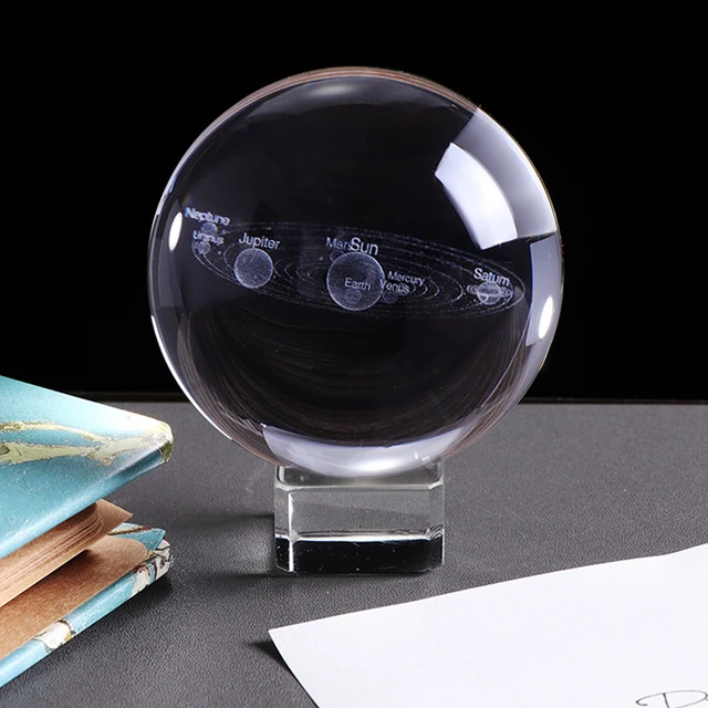 3d Laser Gravado Saturno Bola De Cristal Miniatura Universo Modelo Planeta  Bola De Vidro Global Decoração Para Casa Presente Planetário - Estatuetas E  Miniaturas - AliExpress