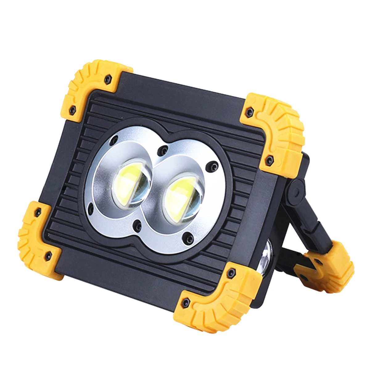 Double Round Light 100 Вт светодиодный портативный Точечный светильник 6000лм супер яркий светодиодный рабочий светильник Перезаряжаемый для наружного освещения лампа для кемпинга светодиодный светильник вспышки 18650 - Испускаемый цвет: Double Round Light