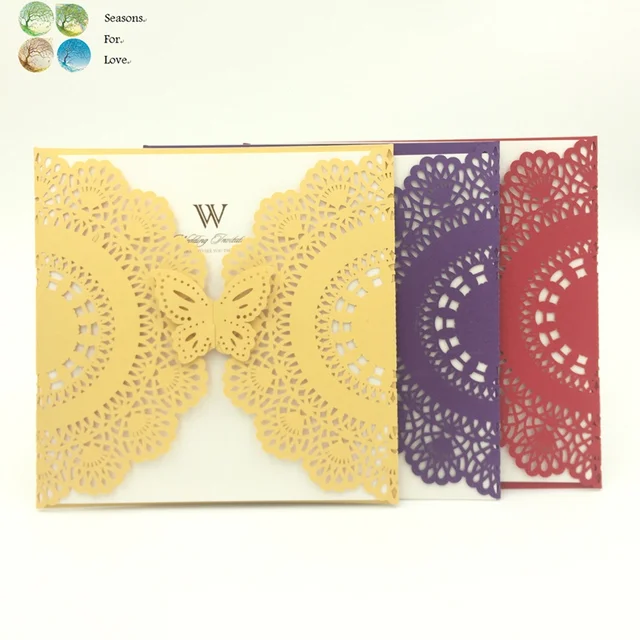 10sets laser cut wedding invitation engagement invitations card enagagement invitations