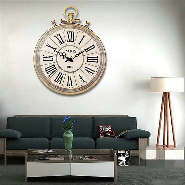 Charminer Absolutely Mute Quartz Wall Clock Retro Roman Numerals Charminer Absolutely Mute Quartz Wall Clock Retro Roman Numerals Large Living Room Black Ornate Hand