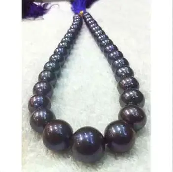 

HOT## Wholesale FREE SHIPPING huge VERY GOOD AAA+ 12-13MM TAHITIAN BLACK PEARL NECKLACE 14k 18"