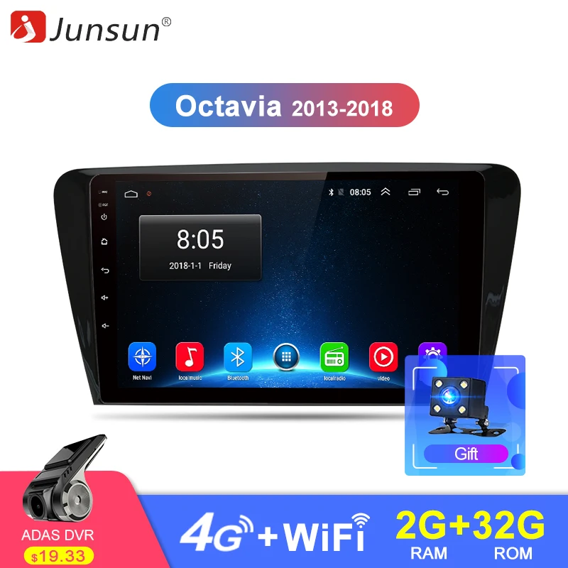 

Junsun V1 2G+32G Android 8.1 4G Car Radio Multimedia Video audio Player Navigation GPS For SKODA Octavia 2013-2018 A7 2 din